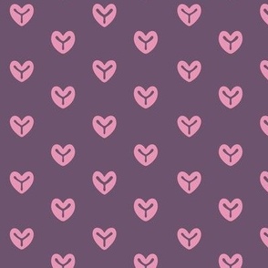 Foxy Hearts Small - Dark Purple and Pink Blender Print