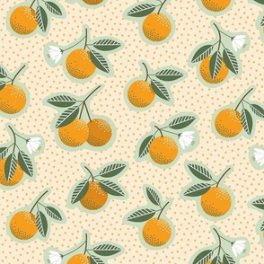 (L) Vintage oranges and dots orange grove collection collection  Vanilla