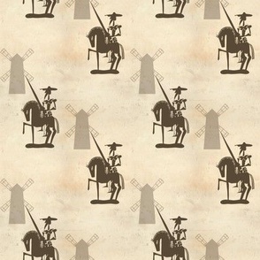 Don Quixote on old paper