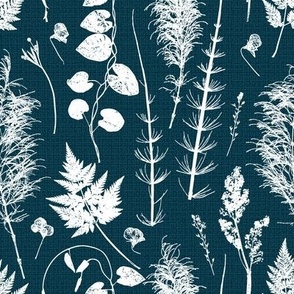 Natural Wildflowers and Herbs - Navy blue