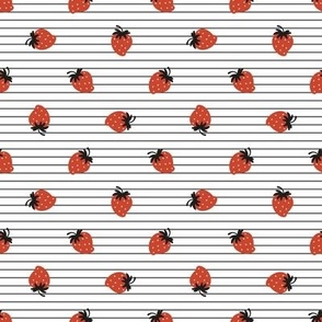 Cute Red Strawberry Striped Pattern