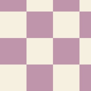 Simple-dichromatic-retro-checkerboards-vintage-beige-retro-1950s-kitschy-soft-pastel-darker-lilac-purple-XL-jumbo