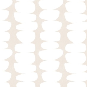 (S) Warm Minimal Abstract Organic Zen Pebble Stripes 4. White Linen Sand