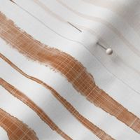 Smaller Scale Watercolor Vertical Textured Ribbon Stripes in Sunset Brown