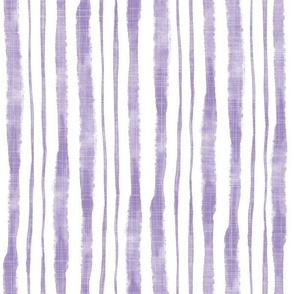 Smaller Scale Watercolor Vertical Textured Ribbon Stripes in Violet