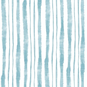 Bigger Scale Watercolor Vertical Textured Ribbon Stripes in Boho Blue