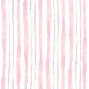 Smaller Scale Watercolor Vertical Textured Ribbon Stripes in Baby Pink