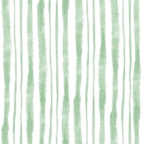 Smaller Scale Watercolor Vertical Textured Ribbon Stripes in Fresh Green