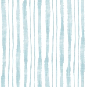 Bigger Scale Watercolor Vertical Textured Ribbon Stripes in Baby Blue