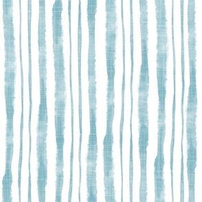 Smaller Scale Watercolor Vertical Textured Ribbon Stripes in Boho Blue
