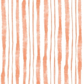 Smaller Scale Watercolor Vertical Textured Ribbon Stripes in Orange Spice