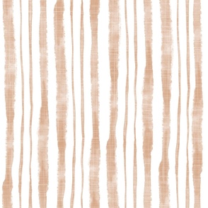 Bigger Scale Watercolor Vertical Textured Ribbon Stripes in Earthy Tan
