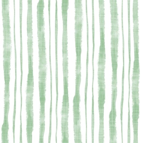 Bigger Scale Watercolor Vertical Textured Ribbon Stripes in Fresh Green
