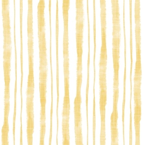 Bigger Scale Watercolor Vertical Textured Ribbon Stripes in Daisy Yellow