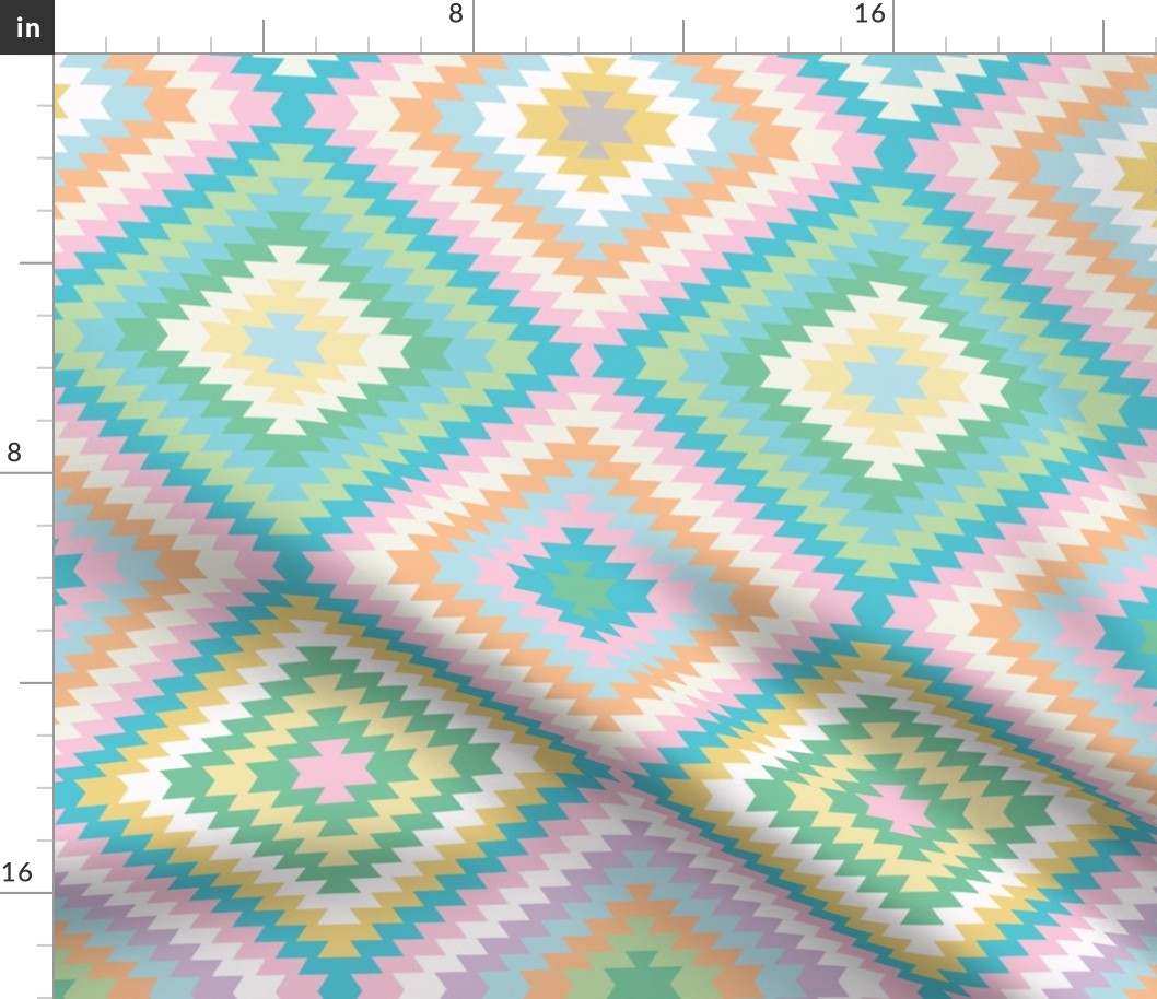 Modern Kilim, pastel rainbow - medium scale by Cecca Designs