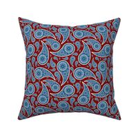 Scroll Heart Paisley - red, white, and blue small