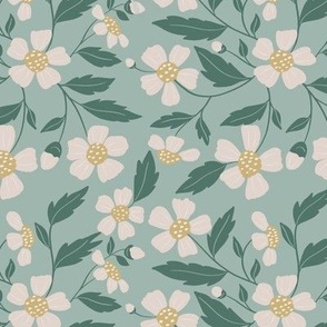 Sweet strawberry floral Mint//Medium scale//Multidirectional
