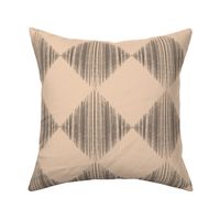 (M) hand drawn harlequin diamond checkerboard dark  blue on beige neutral