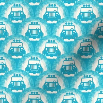 Smaller Retro Jeep Safari Turquoise Blue