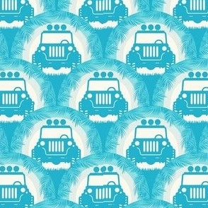 Smaller Retro Jeep Safari Turquoise Blue