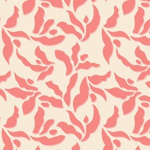 Abstract papercut leaves peach