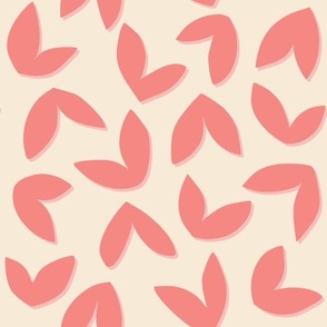 Abstract organic shapes in peach