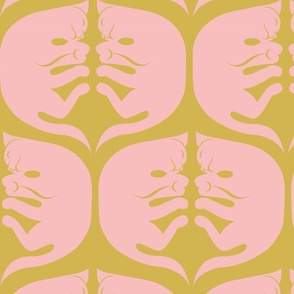 Abstract Pink Sleeping Cats