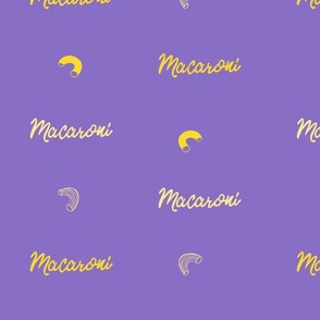 Elbow macaroni noodles - Purple | Large Version | Mac and cheese inspired print