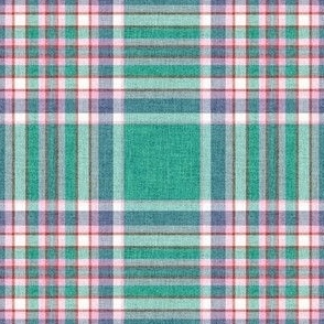 Maggie Plaid Green pink Ivory MEDIUM SCALE