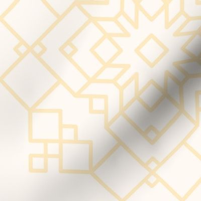 Marigold Geometric Digital Art Quilt Block Design (Subtle Gold)