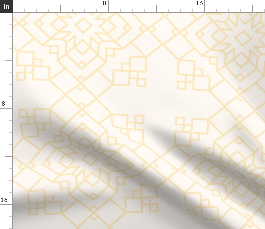 Marigold Geometric Digital Art Quilt Block Design (Subtle Gold)