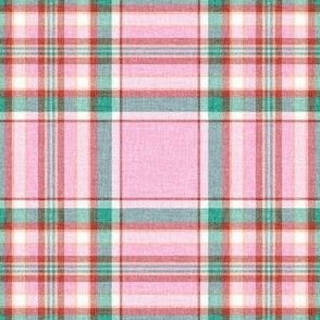 Maggie Plaid pink green peach MEDIUM SCALE