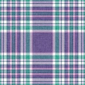 Maggie Plaid Purple green pink Ivory MEDIUM SCALE