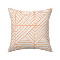 Hand Drawn Geometric Lines - Orange Creamsicle - Warm Orange Lines on a cream background