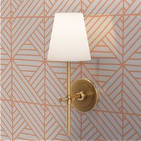 Hand Drawn Geometric Lines - Orange Creamsicle - Warm Orange Lines on a cream background