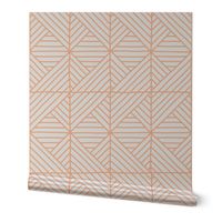 Hand Drawn Geometric Lines - Orange Creamsicle - Warm Orange Lines on a cream background