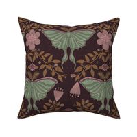 Luna Moth Serenade (Dark Maroon)