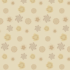 Earth tone: Warm Sandy Beige-Caramel Hearts shape Flowers