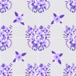 Floral Bouquet  Purple and White