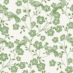 large whimsical chinoiserie // forest shade green