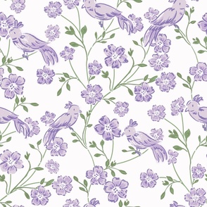 large whimsical chinoiserie // lavender and green