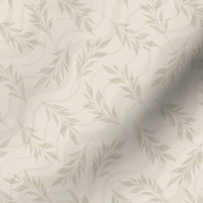 Leafy Elegance - Light Beige and Cream