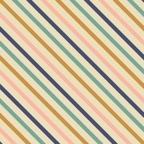 Diagonal Colourful Solid  Stripes