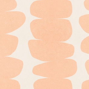 (L) Warm Minimal Abstract Organic Zen Pebbles Stripes 6A Peach Fuzz 