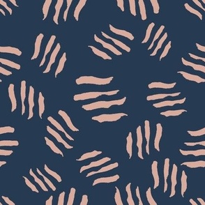 Boho Scratch Marks: Navy Blue & Pink Blender, Medium