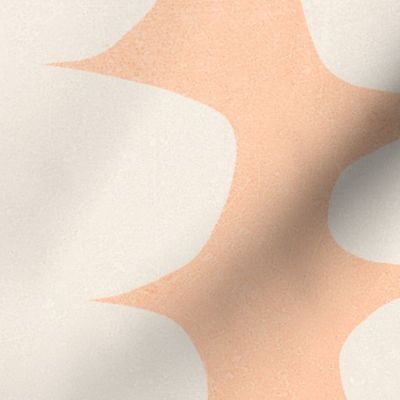 (L) Warm Minimal Abstract Organic Zen Pebbles Stripes 6B Beige on Peach Fuzz
