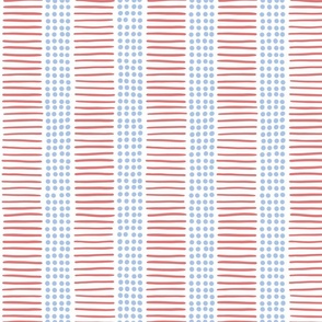 dot and line stripes/red white blue