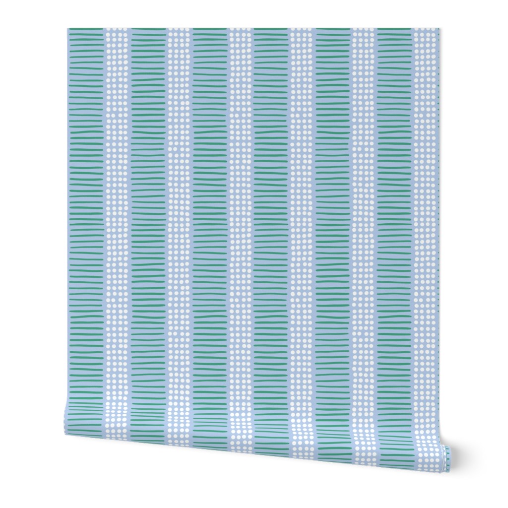 dot and line stripes/blue and green