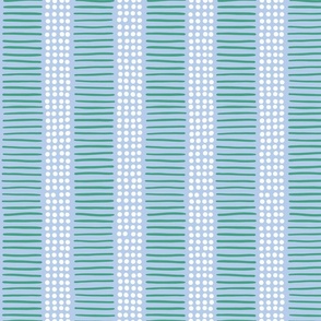 dot and line stripes/blue and green