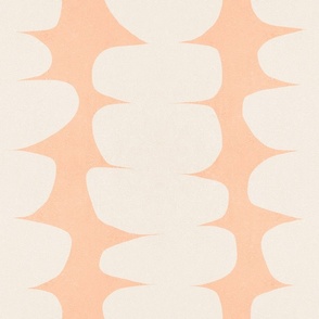 (M) Warm Minimal Abstract Organic Zen Pebbles 6B Beige on Peach Fuzz 